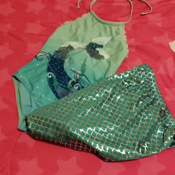 Cat & Jack Other - Mermaid bathing suit and cover up